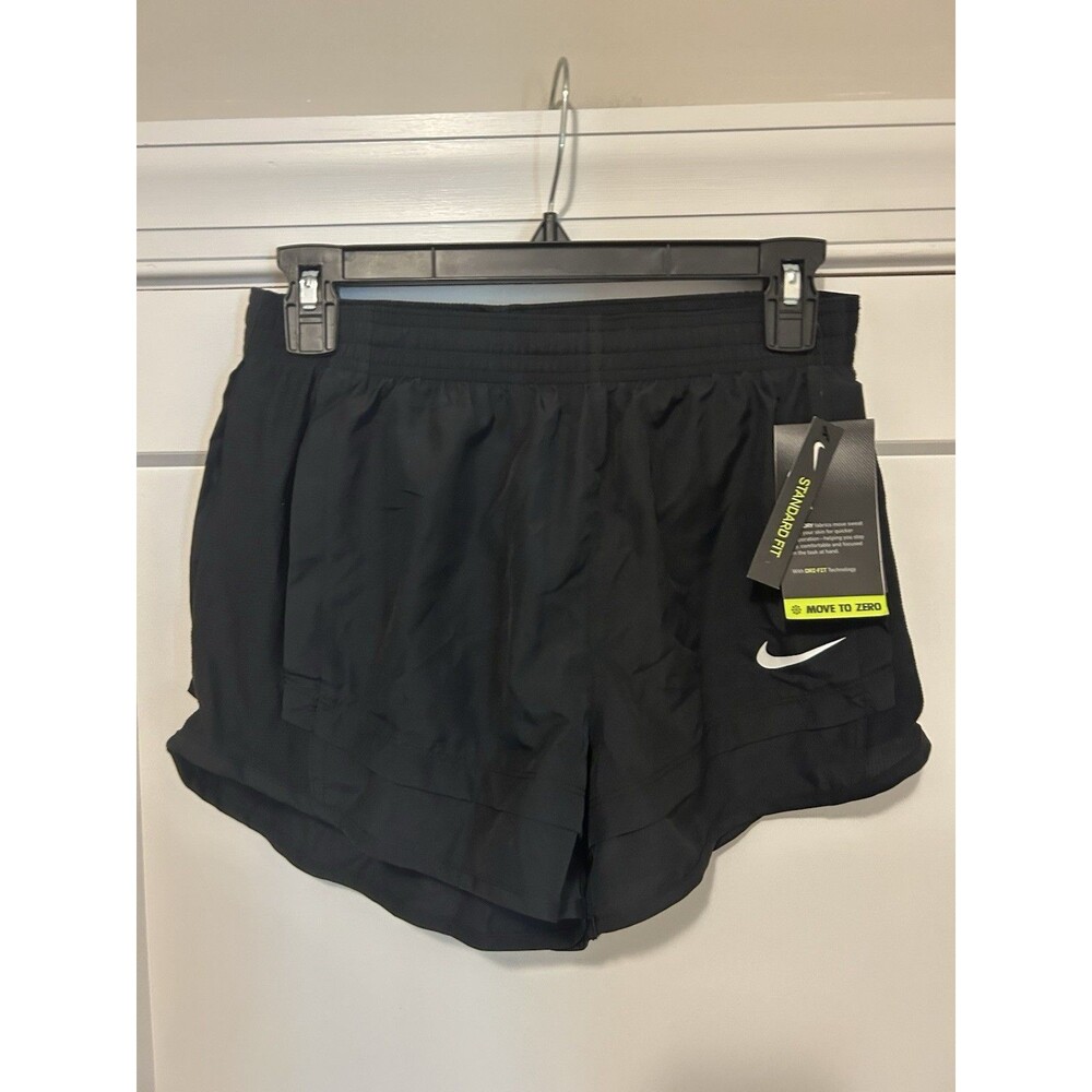New Nike Women's Black 3” Running Athletic Shorts Inner Briefs Pockets Norts